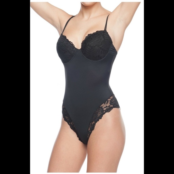 NWT Body Beautiful [ PLUS‎ 3X ] Smooth & Silky Bra Lace Trim Bodysuit - Picture 2 of 12